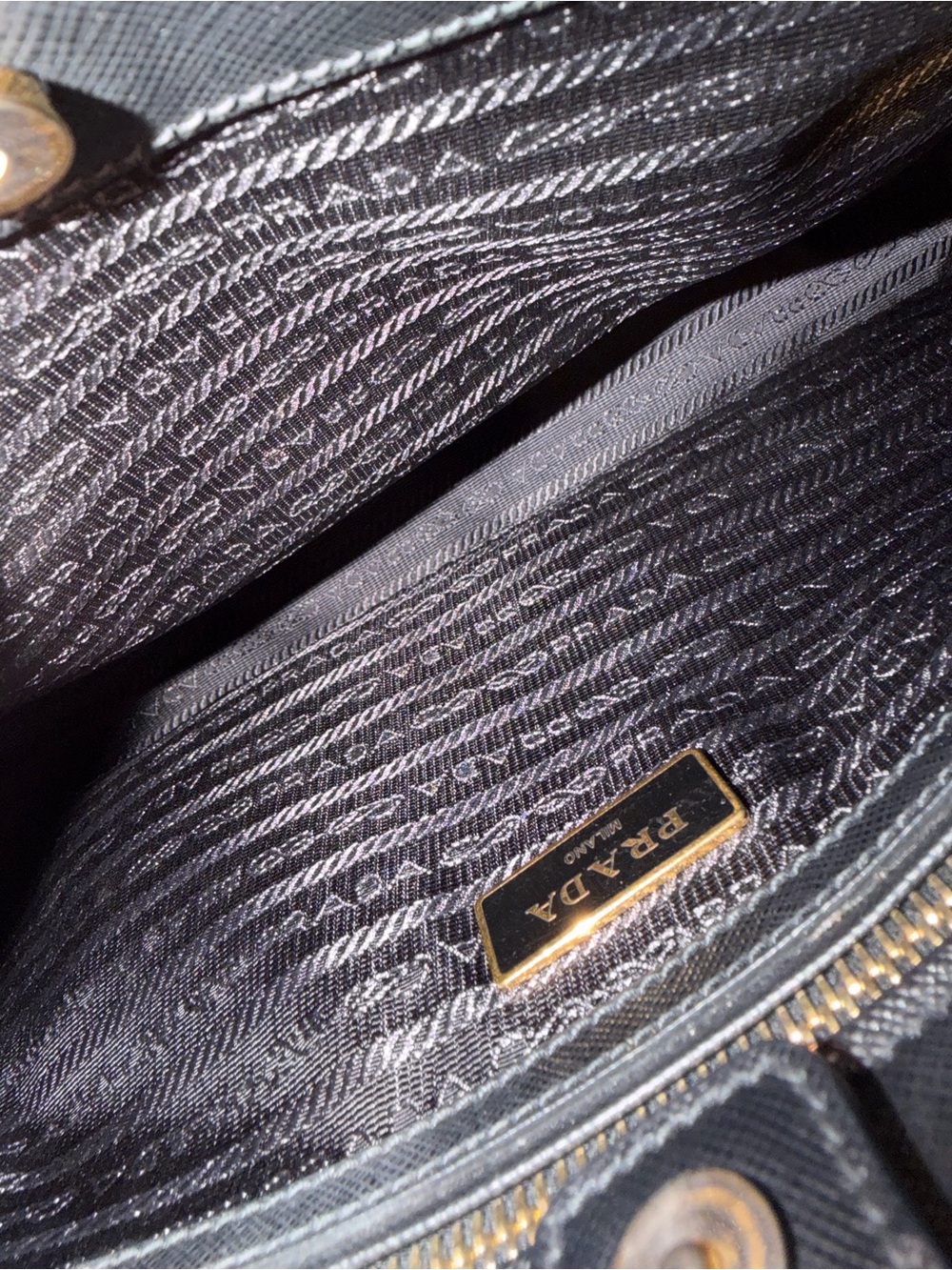 Prada Black Saffiano Leather Killer Bag with Gold Hardware - Pre-Loved - Picture 14 of 15